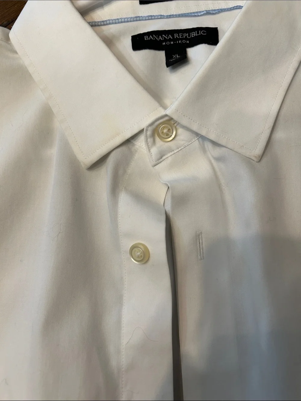Banana Republic White Men's Dress Shirt - Classic Point Collar Size XL